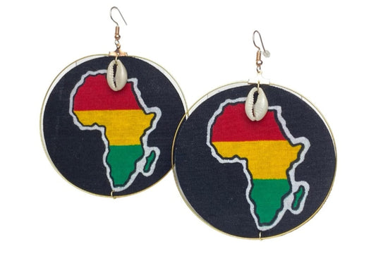 Africa Fabric Hoop Earrings