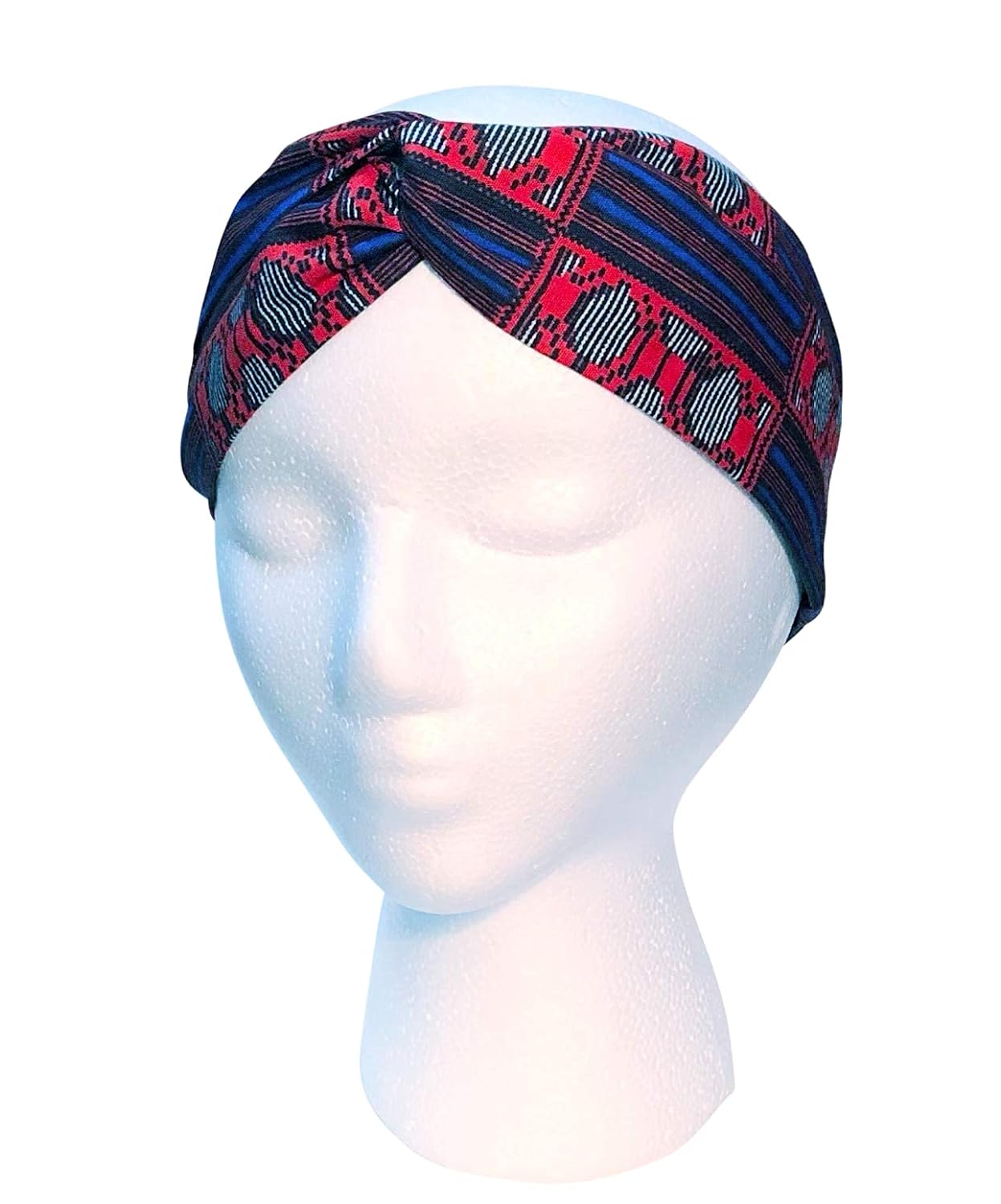 African Print Turban Headband - Black, Satin Lined Headband