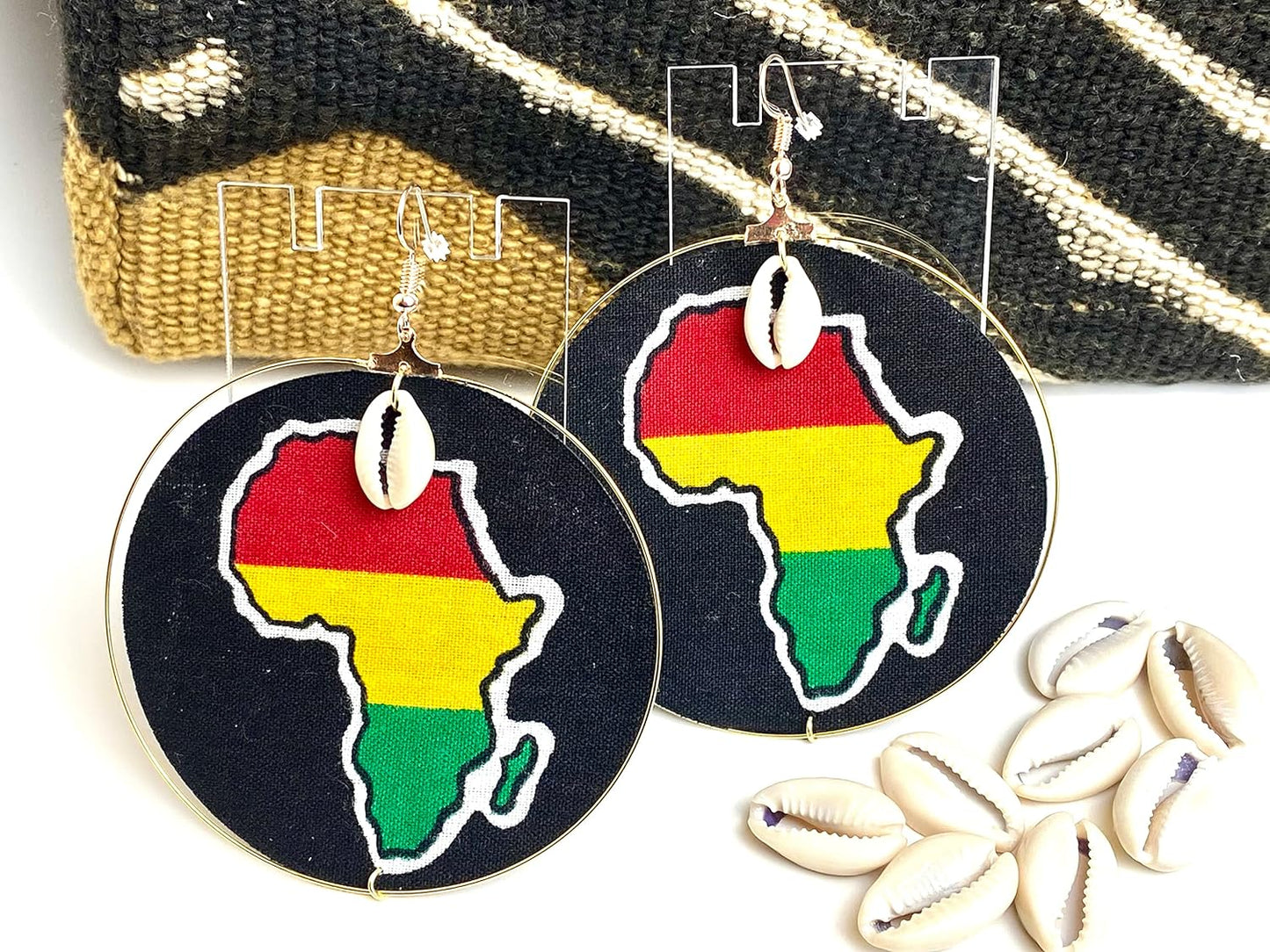 Africa Fabric Hoop Earrings