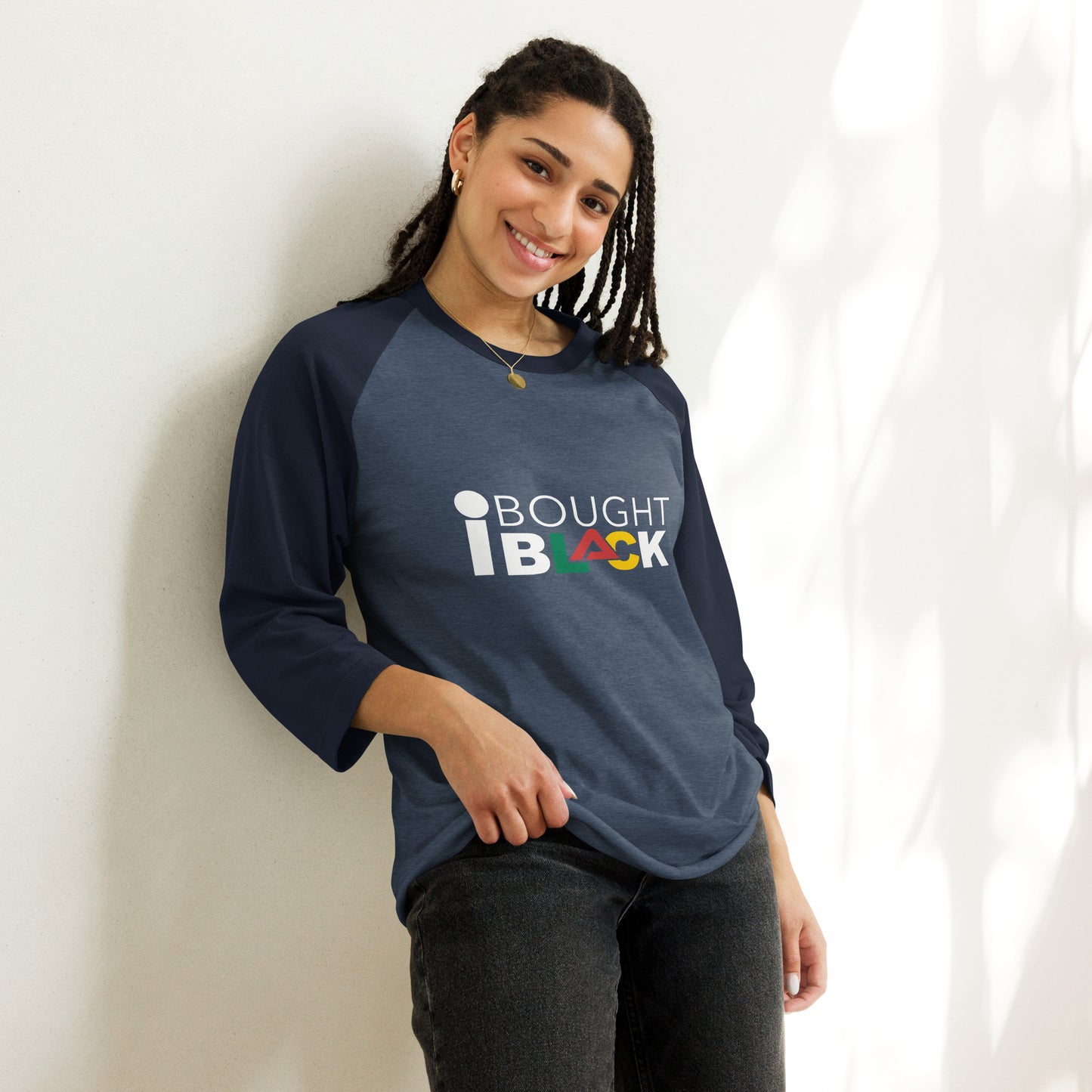 I BOUGHT BLACK 3/4 sleeve raglan shirt