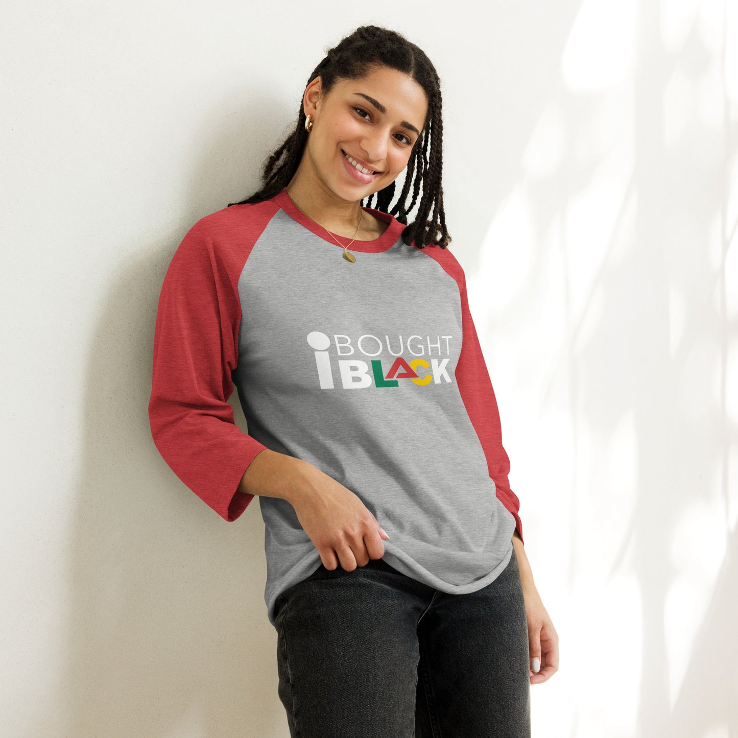 I BOUGHT BLACK 3/4 sleeve raglan shirt