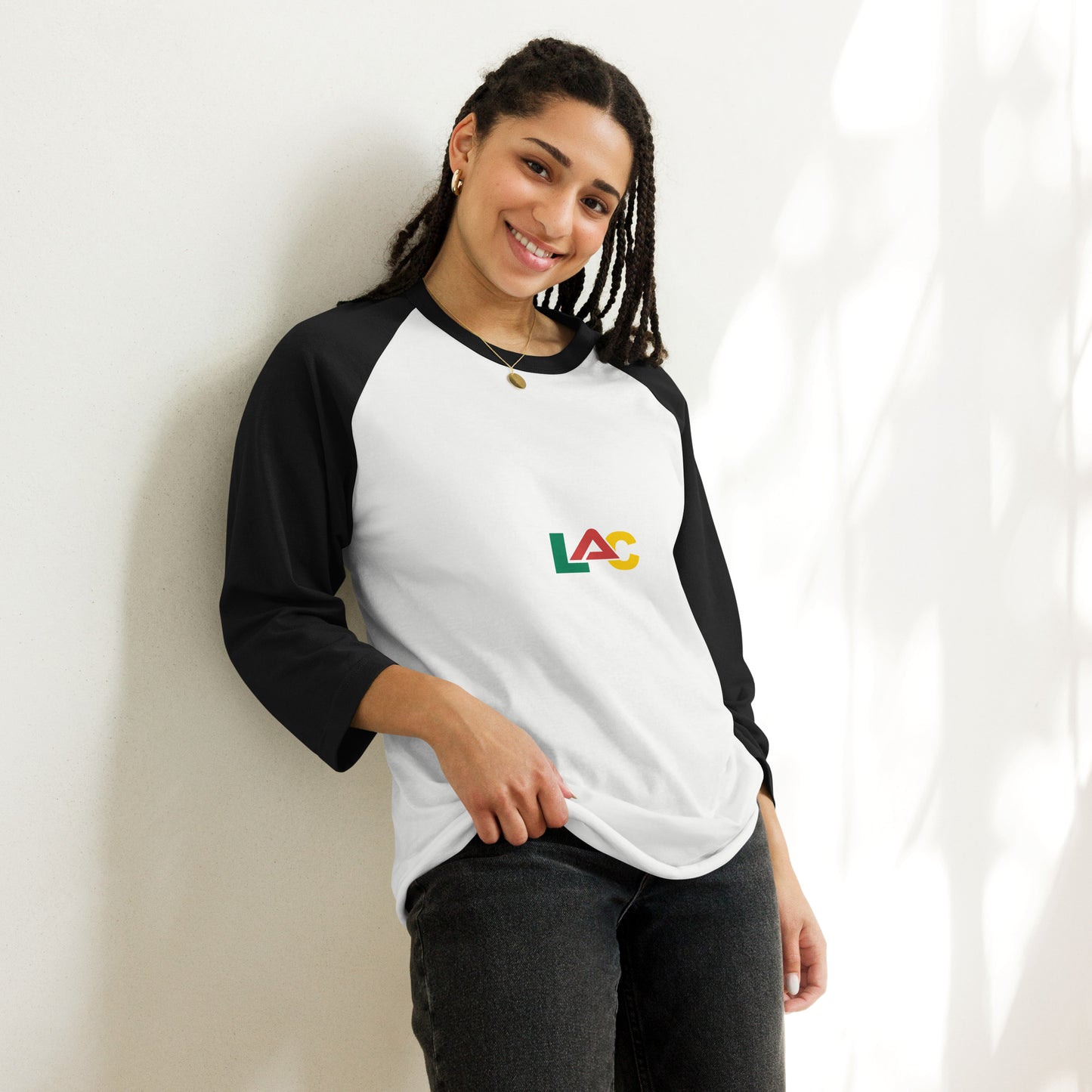 I BOUGHT BLACK 3/4 sleeve raglan shirt