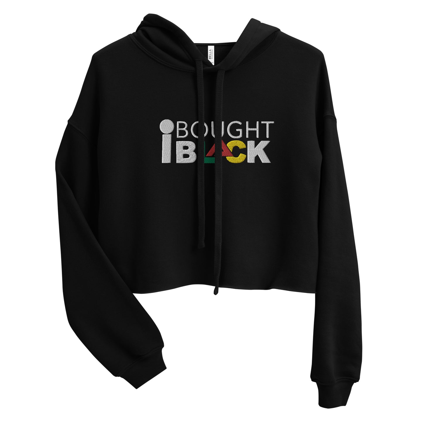 I Bought Black Crop Hoodie with white lettering