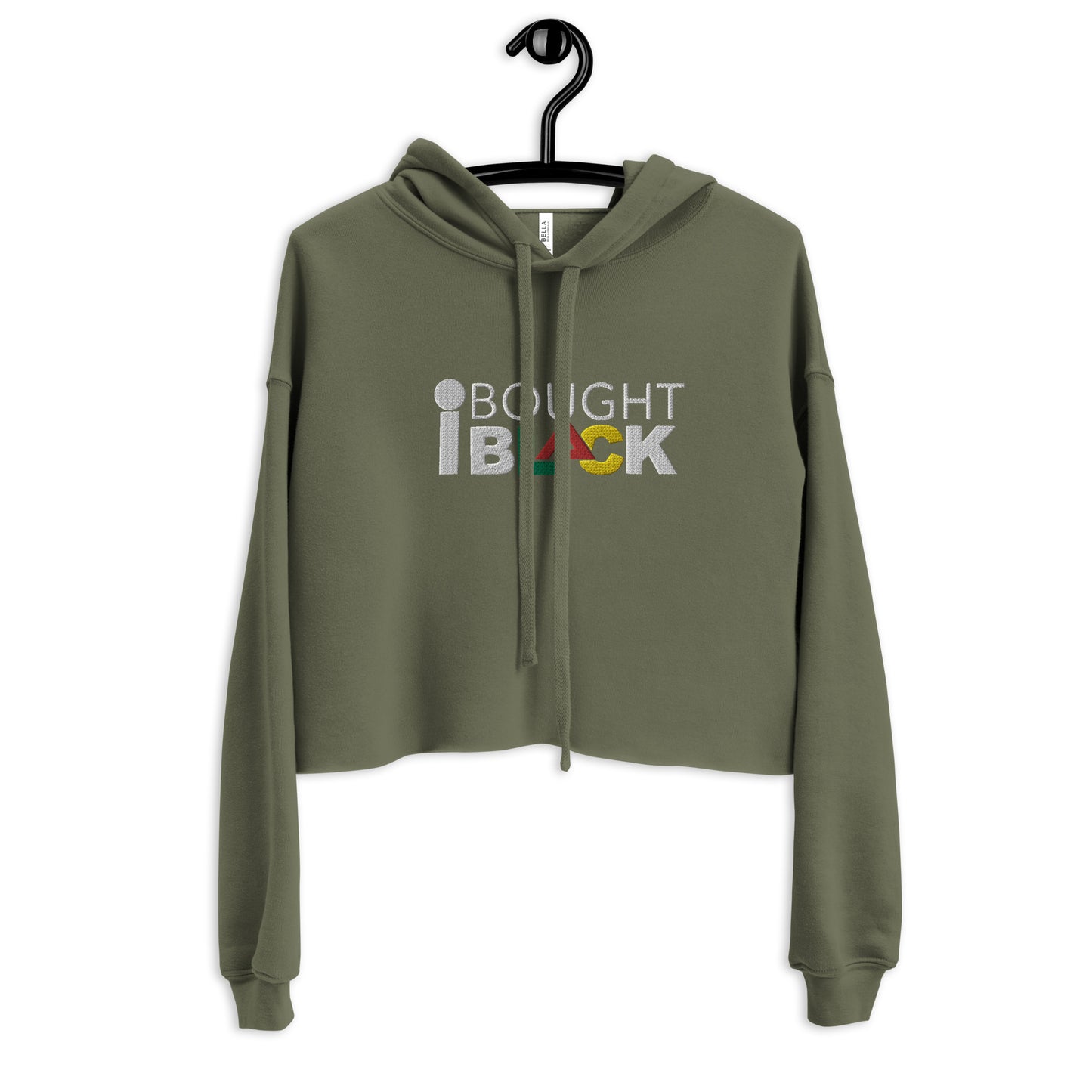 I Bought Black Crop Hoodie with white lettering
