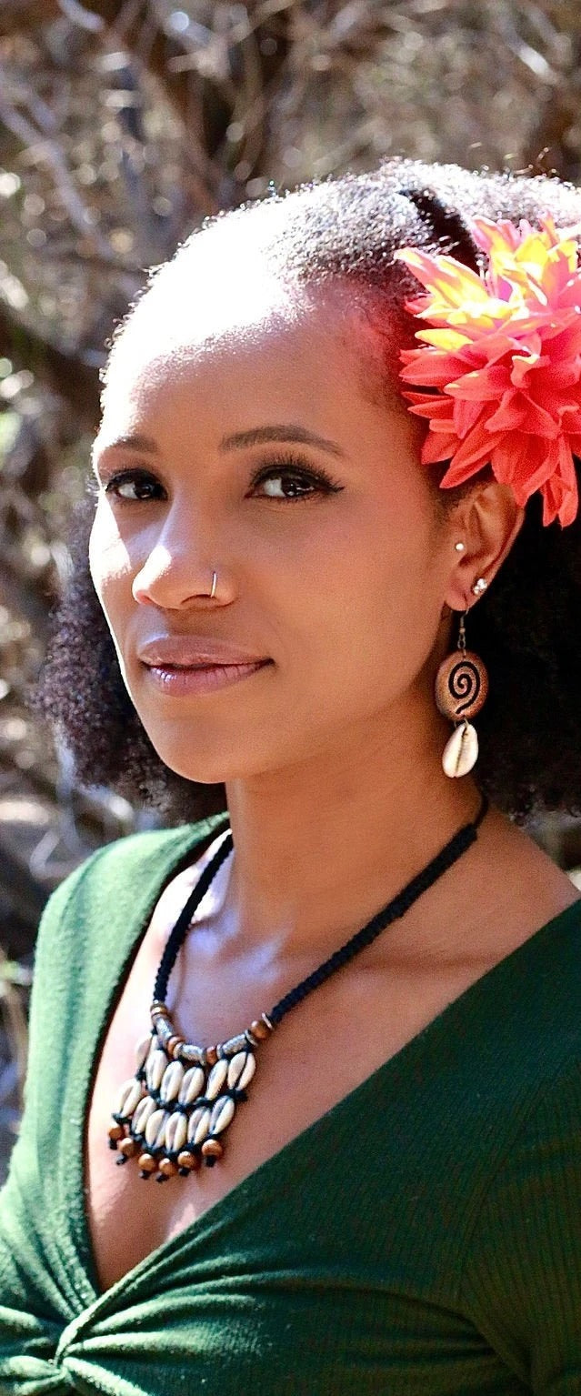 Cowrie Wooden Earrings