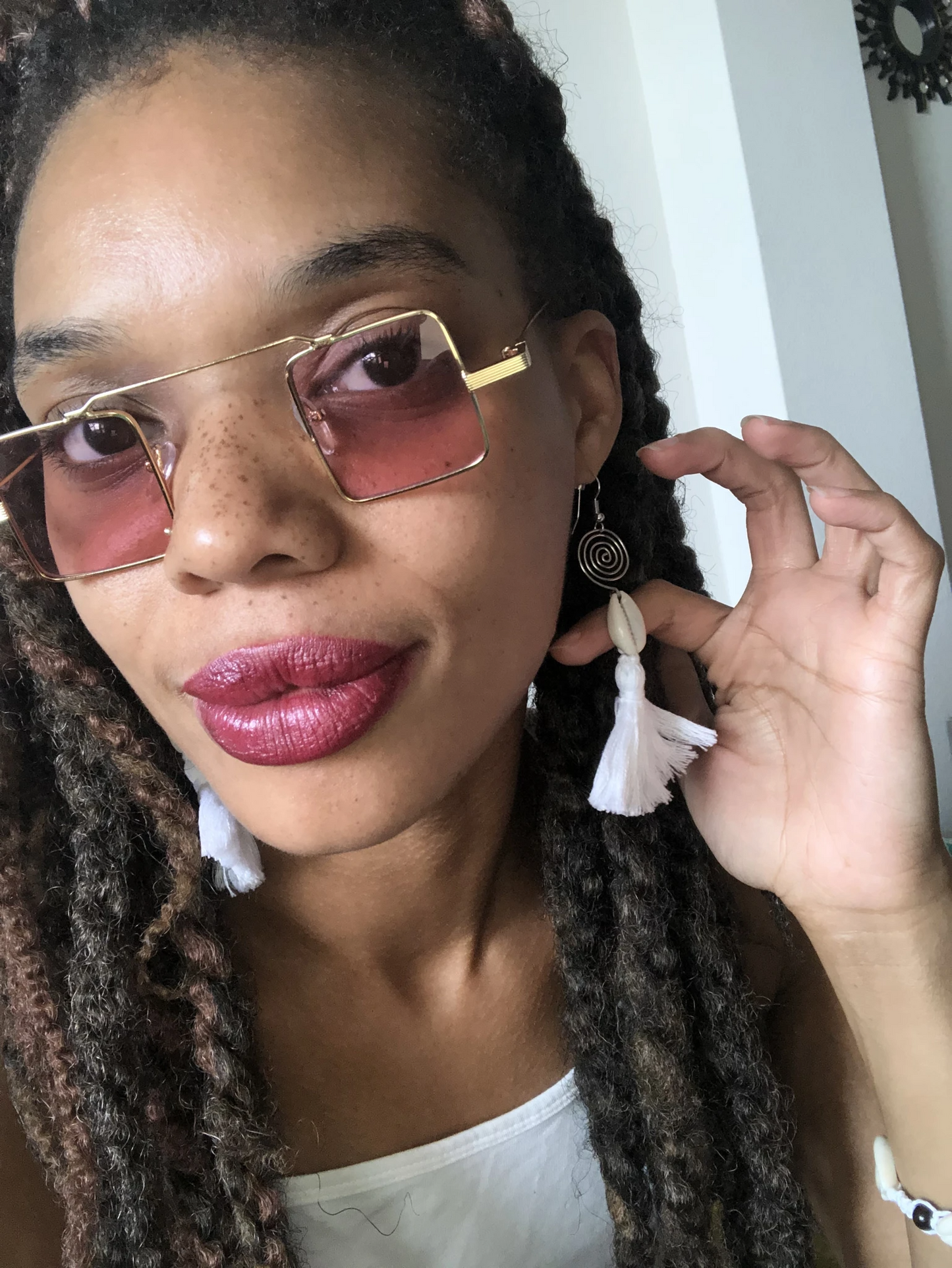 Cowrie Shell Tassel Earrings