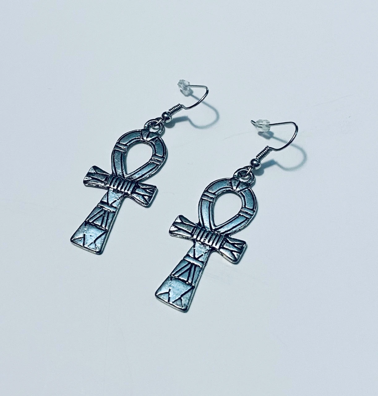 Silver Ankh Earrings