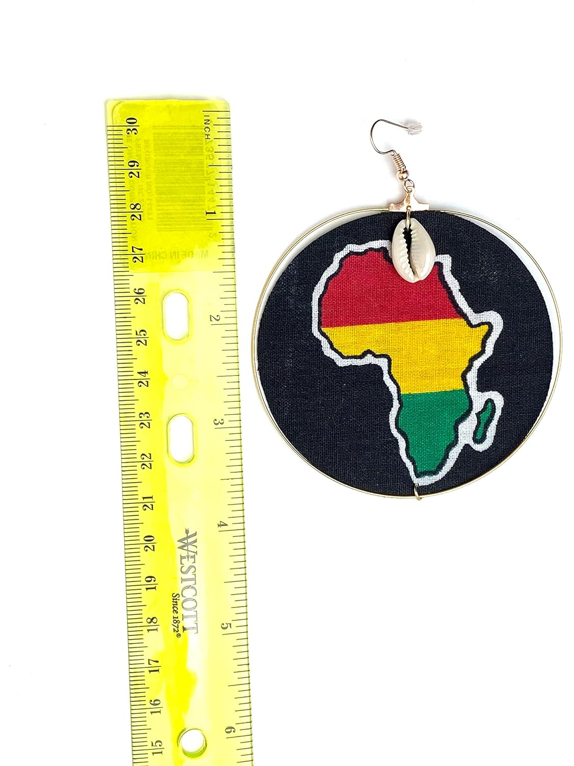Africa Fabric Hoop Earrings