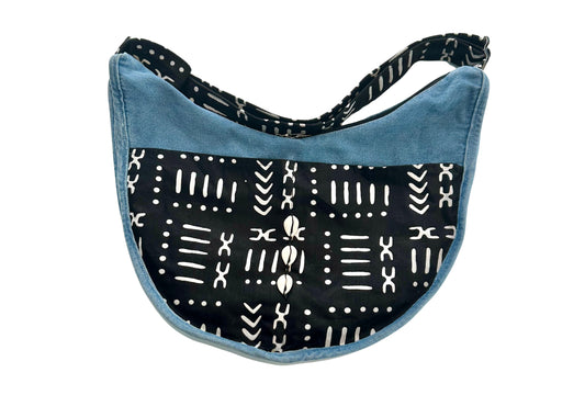 African Print Denim Handbag