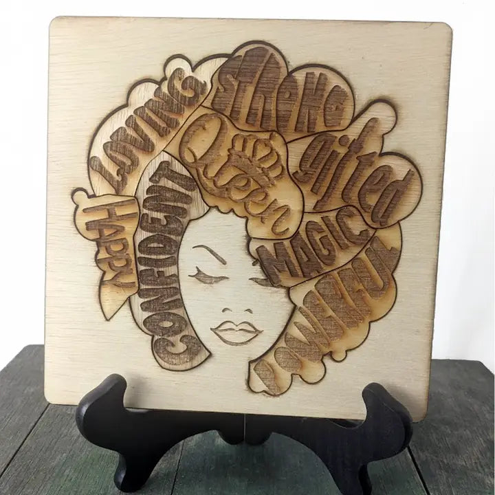 "I Am" Affirmations Puzzle - Afro Woman